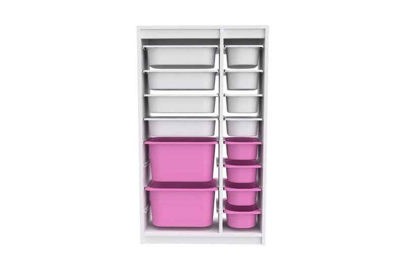 Montana Oppbevaringsbokser 69 cm - Hvit/Rosa - Oppbevaring - Oppbevaring til småting - Oppbevaringskasse