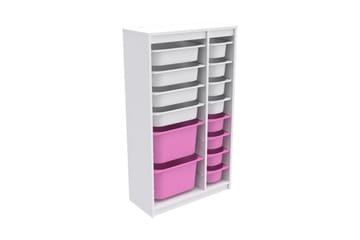 Montana Oppbevaringsbokser 69 cm - Hvit/Rosa - Oppbevaring - Oppbevaring til småting - Oppbevaringskasse