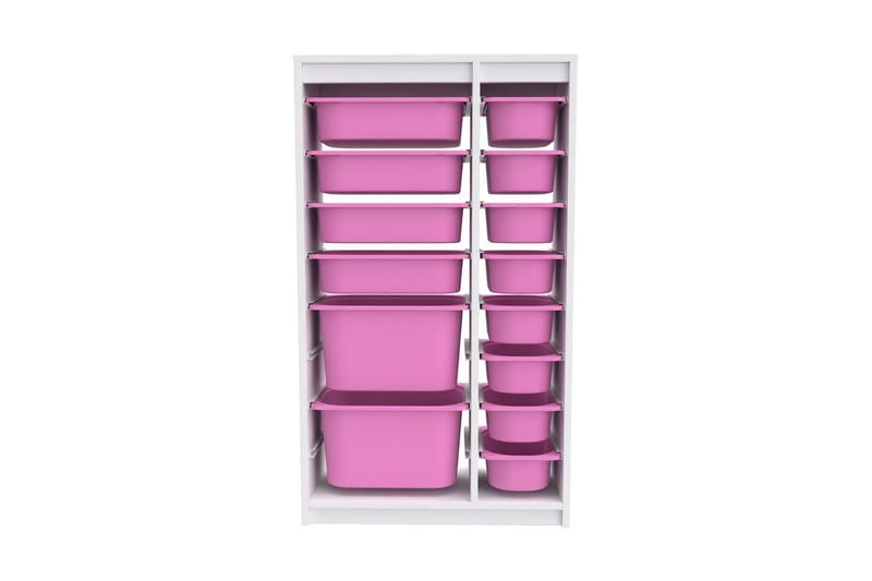 Montana Oppbevaringsbokser 69 cm - Hvit/Rosa - Oppbevaring - Oppbevaring til småting - Oppbevaringskasse