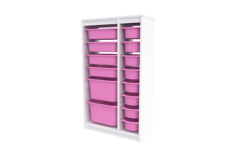 Montana Oppbevaringsbokser 69 cm - Hvit/Rosa - Oppbevaring - Oppbevaring til småting - Oppbevaringskasse