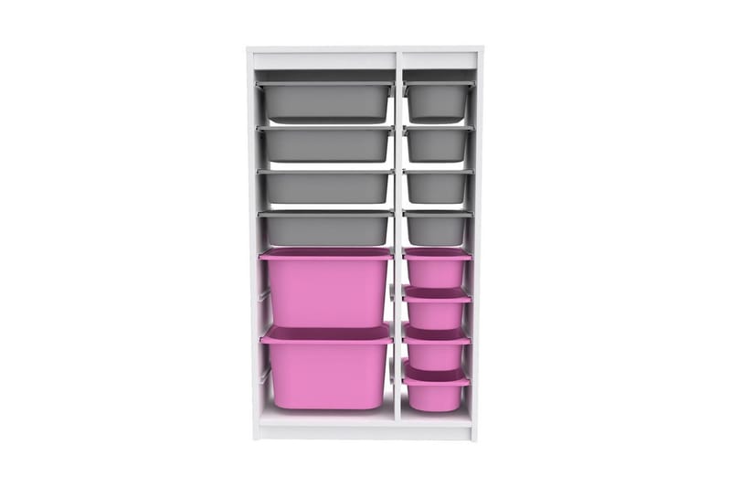 Montana Oppbevaringsbokser 69 cm - Hvit/Rosa/Grå - Oppbevaring - Oppbevaring til småting - Oppbevaringskasse