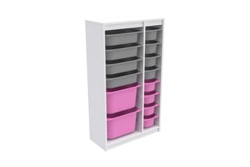 Montana Oppbevaringsbokser 69 cm - Hvit/Rosa/Grå - Oppbevaring - Oppbevaring til småting - Oppbevaringskasse