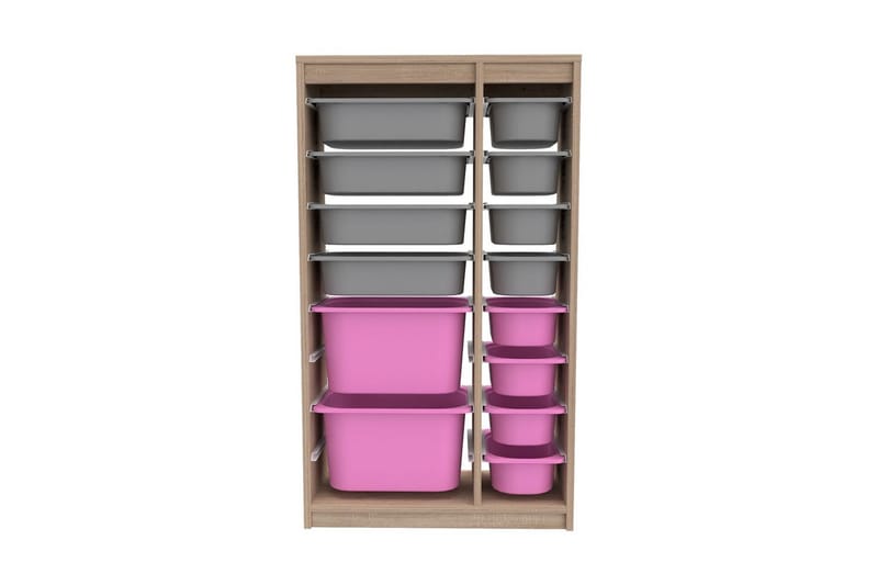 Montana Oppbevaringsbokser 69 cm - Rosa/Grå - Oppbevaring - Oppbevaring til småting - Oppbevaringskasse