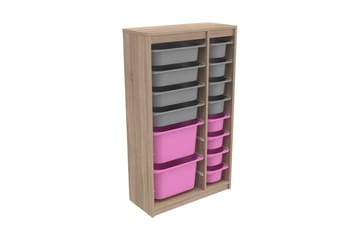 Montana Oppbevaringsbokser 69 cm - Rosa/Grå - Oppbevaring - Oppbevaring til småting - Oppbevaringskasse