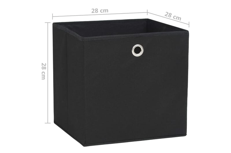 Oppbevaringsbokser 10 stk ikke-vevet stoff 28x28x28 cm svart - Svart - Oppbevaringskasse