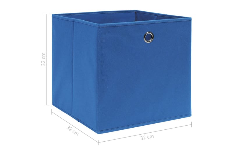 Oppbevaringsbokser 4 stk blå 32x32x32 cm stoff - Oppbevaringskasse