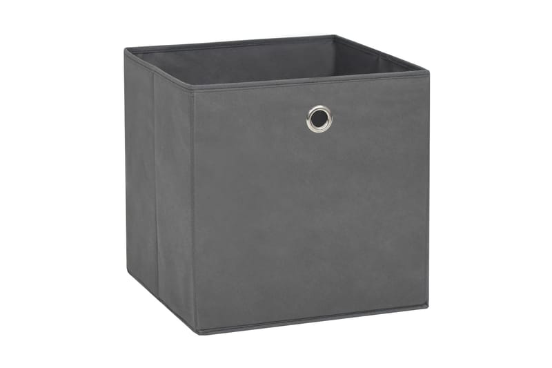 Oppbevaringsbokser 4 stk ikke-vevet stoff 28x28x28 cm grå - Grå - Oppbevaringskasse