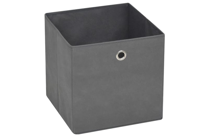Oppbevaringsbokser 4 stk ikke-vevet stoff 28x28x28 cm grå - Grå - Oppbevaringskasse