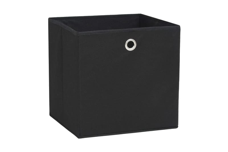 Oppbevaringsbokser 4 stk ikke-vevet stoff 28x28x28 cm svart - Svart - Oppbevaringskasse