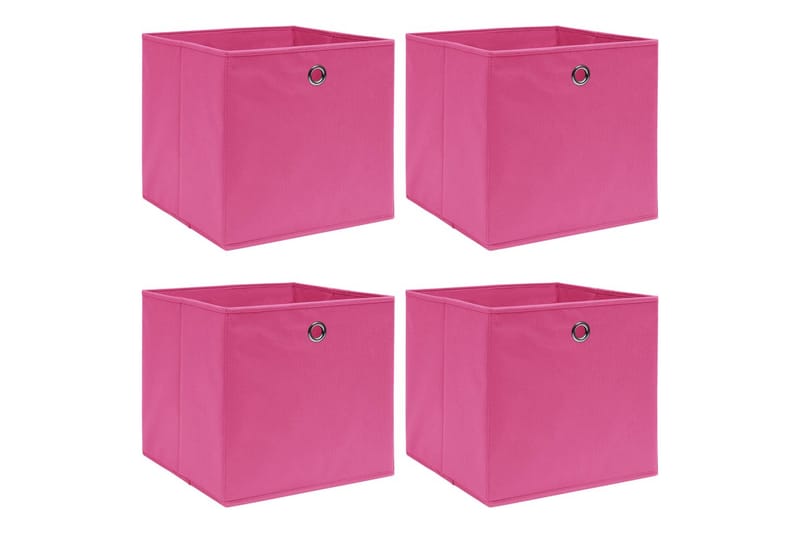 Oppbevaringsbokser 4 stk rosa 32x32x32 cm stoff - Oppbevaringskasse
