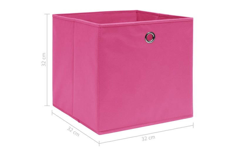 Oppbevaringsbokser 4 stk rosa 32x32x32 cm stoff - Oppbevaringskasse