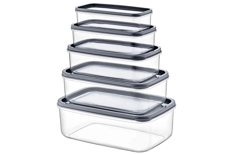 Oppbevaringsbokssett (10 deler) Quantis Gjennomsiktig - Ivory - Oppbevaring - Oppbevaring til småting