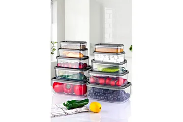 Oppbevaringsbokssett (10 deler) Quantis Gjennomsiktig - Ivory - Oppbevaring - Oppbevaring til småting