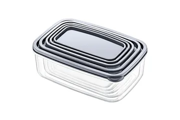 Oppbevaringsboks sett (5 deler) Quantis Gjennomsiktig - Multifarget - Oppbevaring - Oppbevaring til småting - Oppbevaringskasse - Plastkurv & plastboks