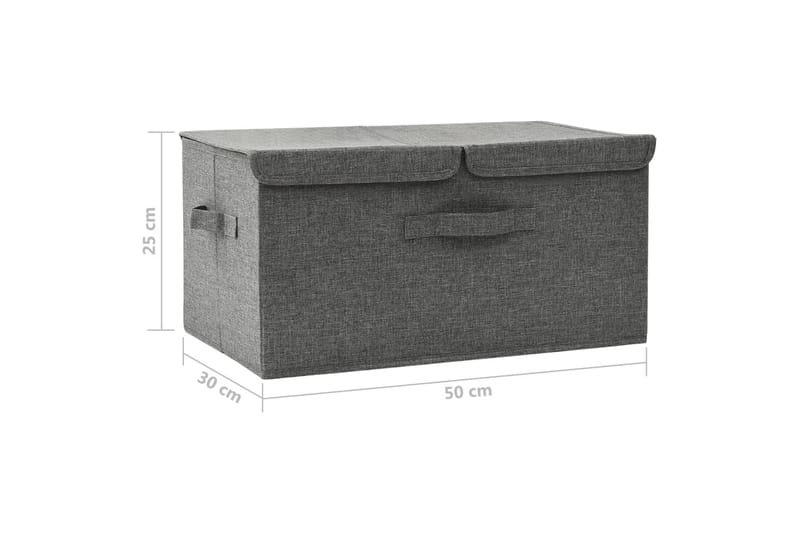 Oppbevaringsboks stoff 50x30x25 cm antrasitt - Antrasittgrå - Oppbevaringskasse