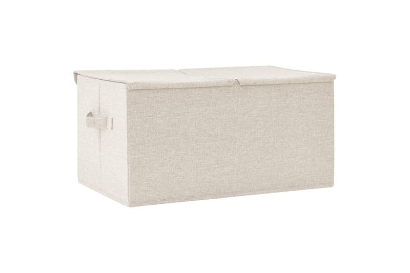 Oppbevaringsboks stoff 50x30x25 cm kremhvit - Krem - Oppbevaringskasse