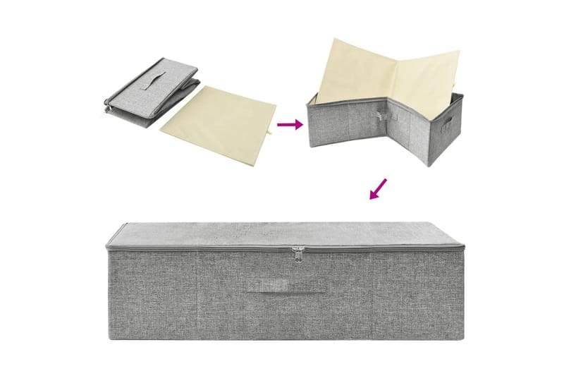 Oppbevaringsboks stoff 70x40x18 cm grå - Grå - Oppbevaringskasse