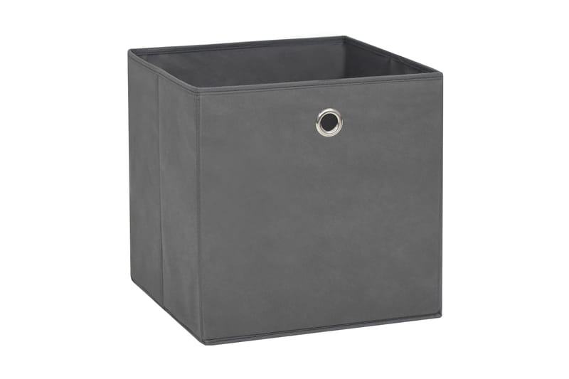 Oppbevaringsbokser 10 stk ikke-vevet stoff 28x28x28 cm grå - Grå - Oppbevaringskasse
