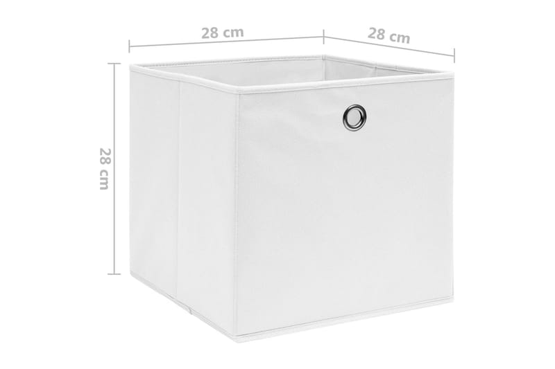 Oppbevaringsbokser 10 stk ikke-vevet stoff 28x28x28 cm hvit - Hvit - Oppbevaringskasse