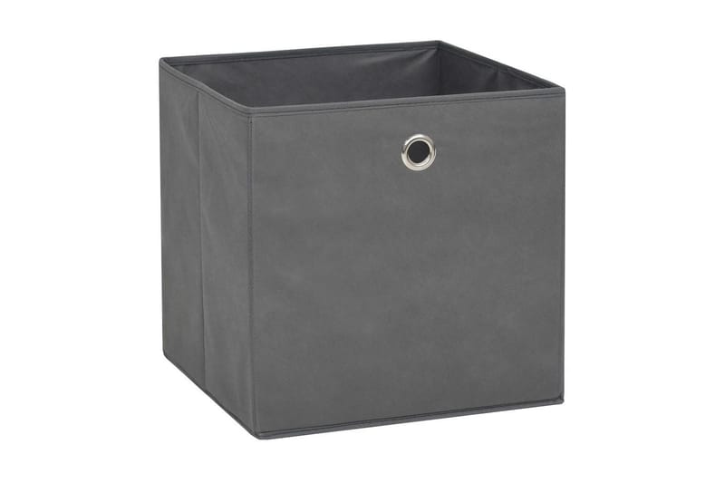 Oppbevaringsbokser 10 stk ikke-vevet stoff 32x32x32 cm grå - Grå - Oppbevaringskasse