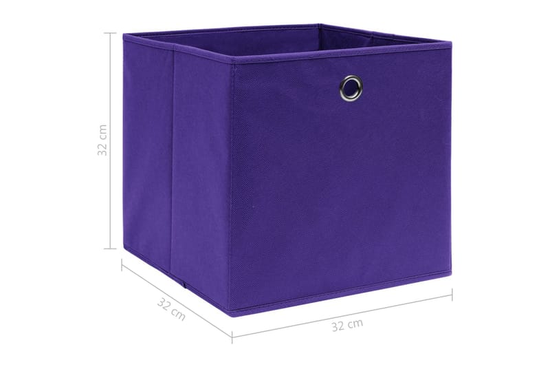 Oppbevaringsbokser 10 stk lilla 32x32x32 cm stoff - Oppbevaringskasse