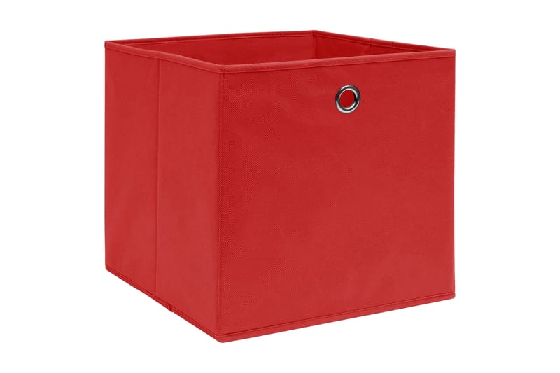 Oppbevaringsbokser 10 stk rød 32x32x32 cm stoff - Oppbevaringskasse