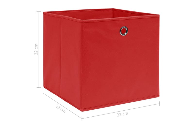 Oppbevaringsbokser 10 stk rød 32x32x32 cm stoff - Oppbevaringskasse