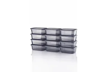 Oppbevaringsbokssett (12 deler) Ornel Antrasitt - Antrasitt - Oppbevaring - Oppbevaring til småting - Oppbevaringskasse - Plastkurv & plastboks