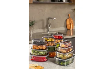 Oppbevaringsbokssett (16 deler) Rasalas16 Antrasitt - Antrasitt - Oppbevaring - Oppbevaring til småting - Oppbevaringskasse - Plastkurv & plastboks