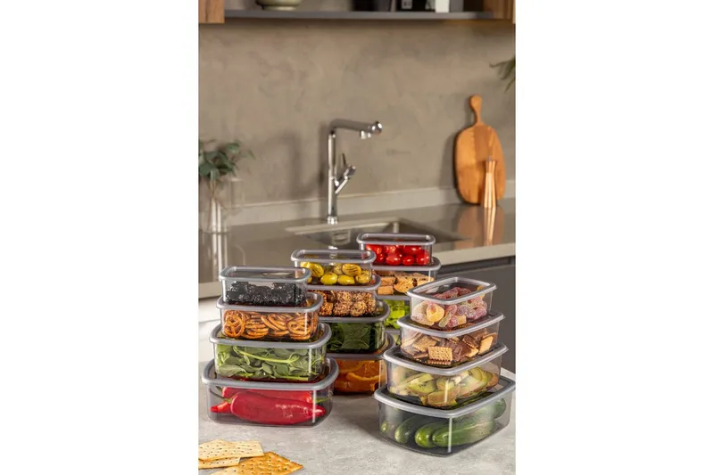 Oppbevaringsbokssett (16 deler) Rasalas16 Antrasitt - Antrasitt - Oppbevaring - Oppbevaring til småting - Oppbevaringskasse - Plastkurv & plastboks