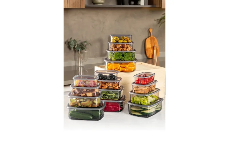 Oppbevaringsbokssett (16 deler) Rasalas16 Antrasitt - Antrasitt - Oppbevaring - Oppbevaring til småting - Oppbevaringskasse - Plastkurv & plastboks