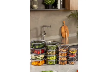 Oppbevaringsbokssett (16 deler) Rasalas16 Antrasitt - Antrasitt - Oppbevaring - Oppbevaring til småting - Oppbevaringskasse - Plastkurv & plastboks