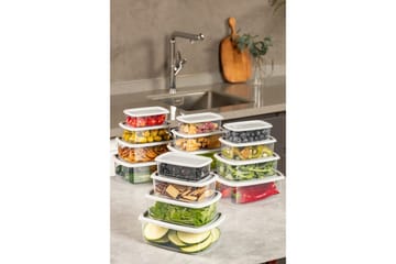 Oppbevaringsbokssett (16 deler) Rasalas16 Grå - Grå - Oppbevaring - Oppbevaring til småting - Oppbevaringskasse - Plastkurv & plastboks