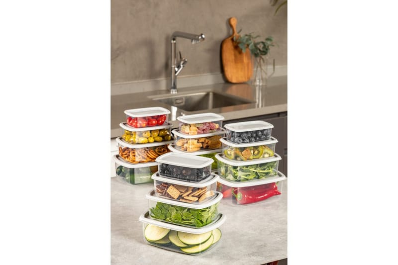 Oppbevaringsbokssett (16 deler) Rasalas16 Grå - Grå - Oppbevaring - Oppbevaring til småting - Oppbevaringskasse - Plastkurv & plastboks