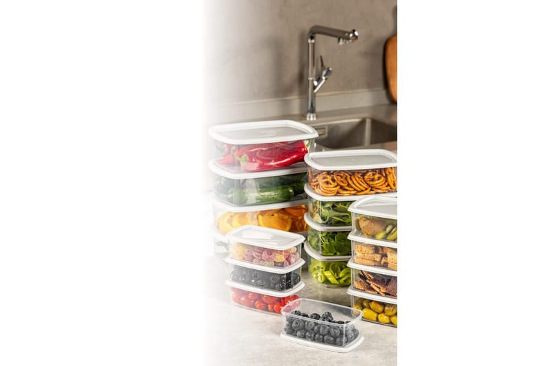 Oppbevaringsbokssett (16 deler) Rasalas16 Grå - Grå - Oppbevaring - Oppbevaring til småting - Oppbevaringskasse - Plastkurv & plastboks