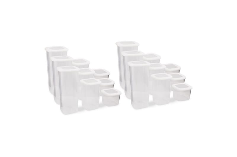 Oppbevaringsbokssett (18 deler) Avanna Hvit - Hvit - Oppbevaring - Oppbevaring til småting - Oppbevaringskasse - Plastkurv & plastboks