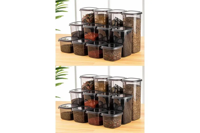 Oppbevaringsbokssett (24 deler) Soyal Antrasitt, Antrasitt