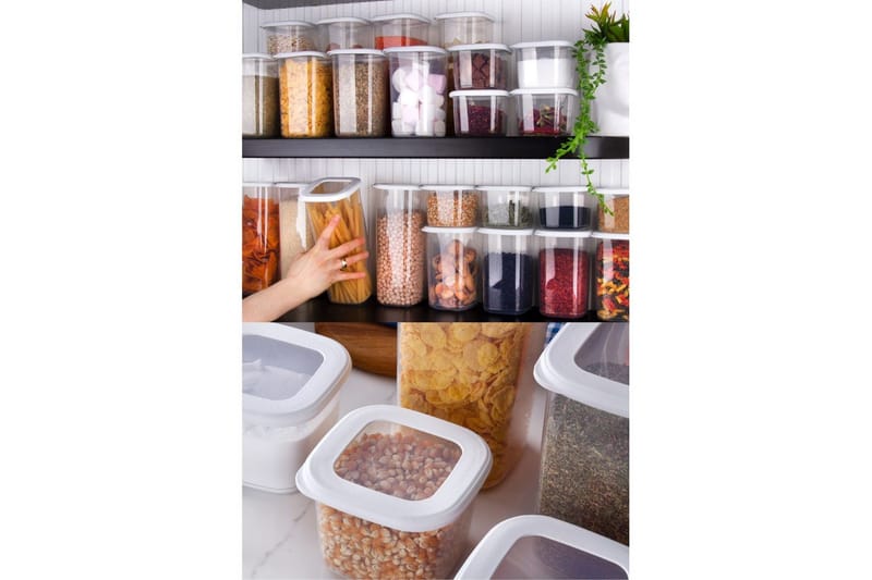Oppbevaringsbokssett (24 deler) Syril Hvit - Hvit - Oppbevaring - Oppbevaring til småting - Oppbevaringskasse - Plastkurv & plastboks