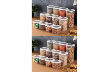 Oppbevaringsbokssett (24 deler) Syril Hvit - Hvit - Oppbevaring - Oppbevaring til småting - Oppbevaringskasse - Plastkurv & plastboks