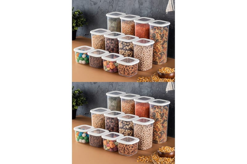 Oppbevaringsbokssett (24 deler) Syril Hvit - Hvit - Oppbevaring - Oppbevaring til småting - Oppbevaringskasse - Plastkurv & plastboks
