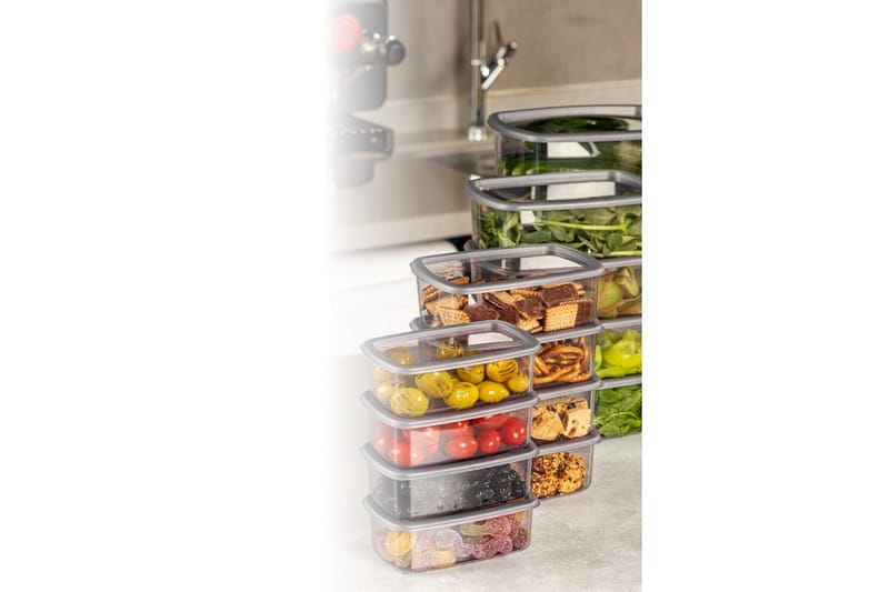 Rasalas Oppbevaringsbokser - Antrasitt - Oppbevaring - Oppbevaring til småting - Oppbevaringskasse - Plastkurv & plastboks