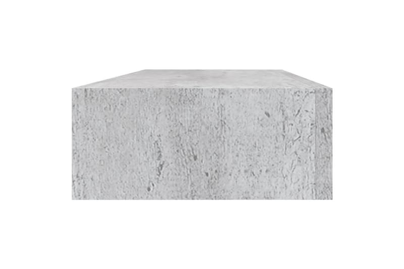 Veggmontert skuffehylle betonggrå 60x23,5x10 cm MDF - Grå - Oppbevaringskasse