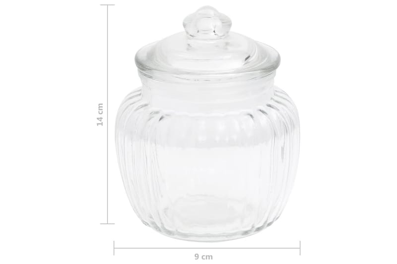 Oppbevaringskrukker 6 stk 500 ml glass - Gjennomsiktig - Oppbevaring til småting - Oppbevaringsboks - Bokser & syltetøyglass