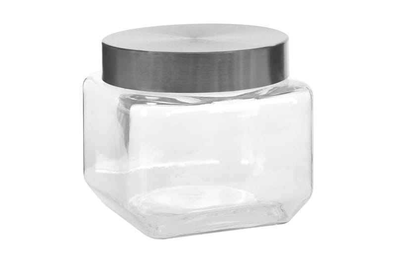 Oppbevaringskrukker med sølvt lokk 6 stk 800 ml - Oppbevaring til småting - Oppbevaringsboks - Bokser & syltetøyglass