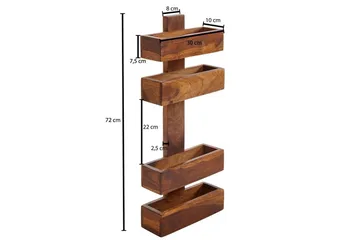 Avisstativ Wohnling massivt tre veggmontering, landlig stil Rosentre - Rosentre - Oppbevaring - Oppbevaring til småting - Oppbevaringsstativ - Avisstativ