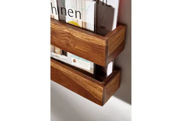 Avisstativ Wohnling massivt tre veggmontering, landlig stil Rosentre - Rosentre - Oppbevaring - Oppbevaring til småting - Oppbevaringsstativ - Avisstativ