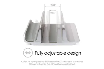 Bordstativ Desire2 2-i-1 Justerbar Aluminium - Sølv - Oppbevaring - Oppbevaring til småting - Oppbevaringsstativ - Bærbardatastativ