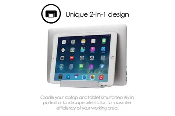 Bordstativ Desire2 2-i-1 Justerbar Aluminium - Sølv - Oppbevaring - Oppbevaring til småting - Oppbevaringsstativ - Bærbardatastativ