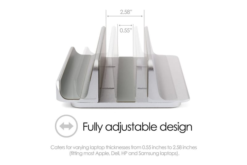 Bordstativ Desire2 2-i-1 Justerbar Aluminium - Sølv - Oppbevaring - Oppbevaring til småting - Oppbevaringsstativ - Bærbardatastativ