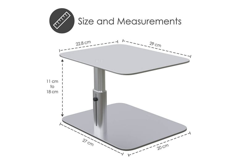 Datastativ Desire2 Vertikalt Justerbart - Sølv - Oppbevaring - Oppbevaring til småting - Oppbevaringsstativ - Bærbardatastativ